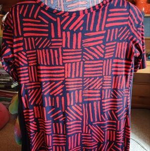 Lularoe Julia Dress red blue mod print 2xl